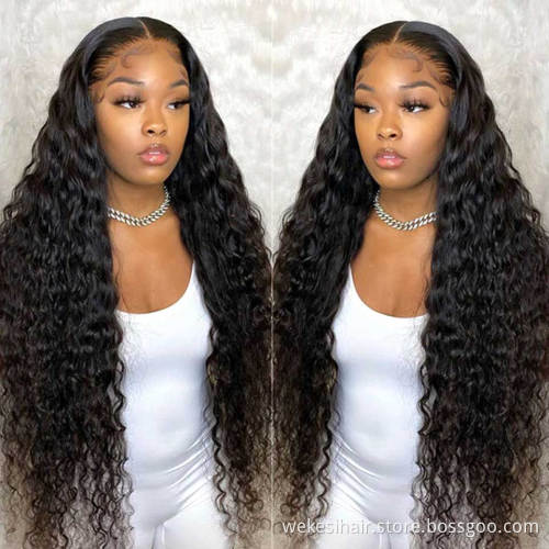 180% 13 By 6 Glueless Hd Lace Front 40In Water Wave 13X6 Transparent Wig Cuticle Aligned Virgin Hair 36 Inch Water Wave Lace Wig